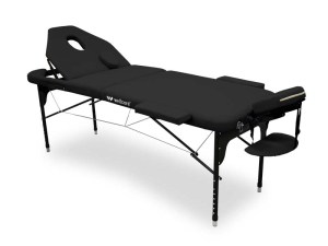 Portable massage table aluminium | 185 x 65 cm | Lightweight | Folding backrest | Massages | High quality finishes | WELLCORE